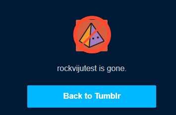 After deleting Tumblr Blog Message