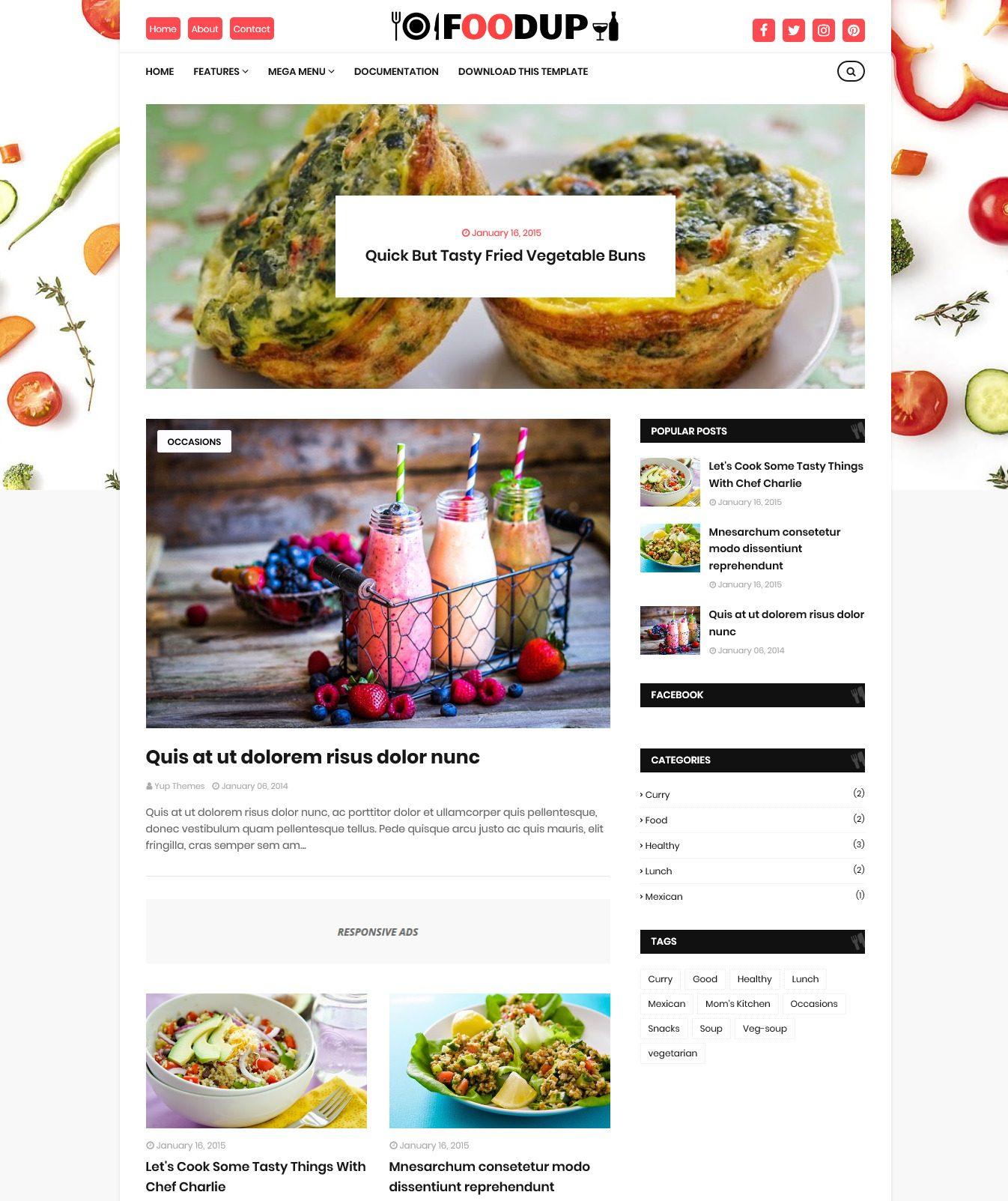 Foodup Professional Free Blogger Templates Without Footer Copyright
