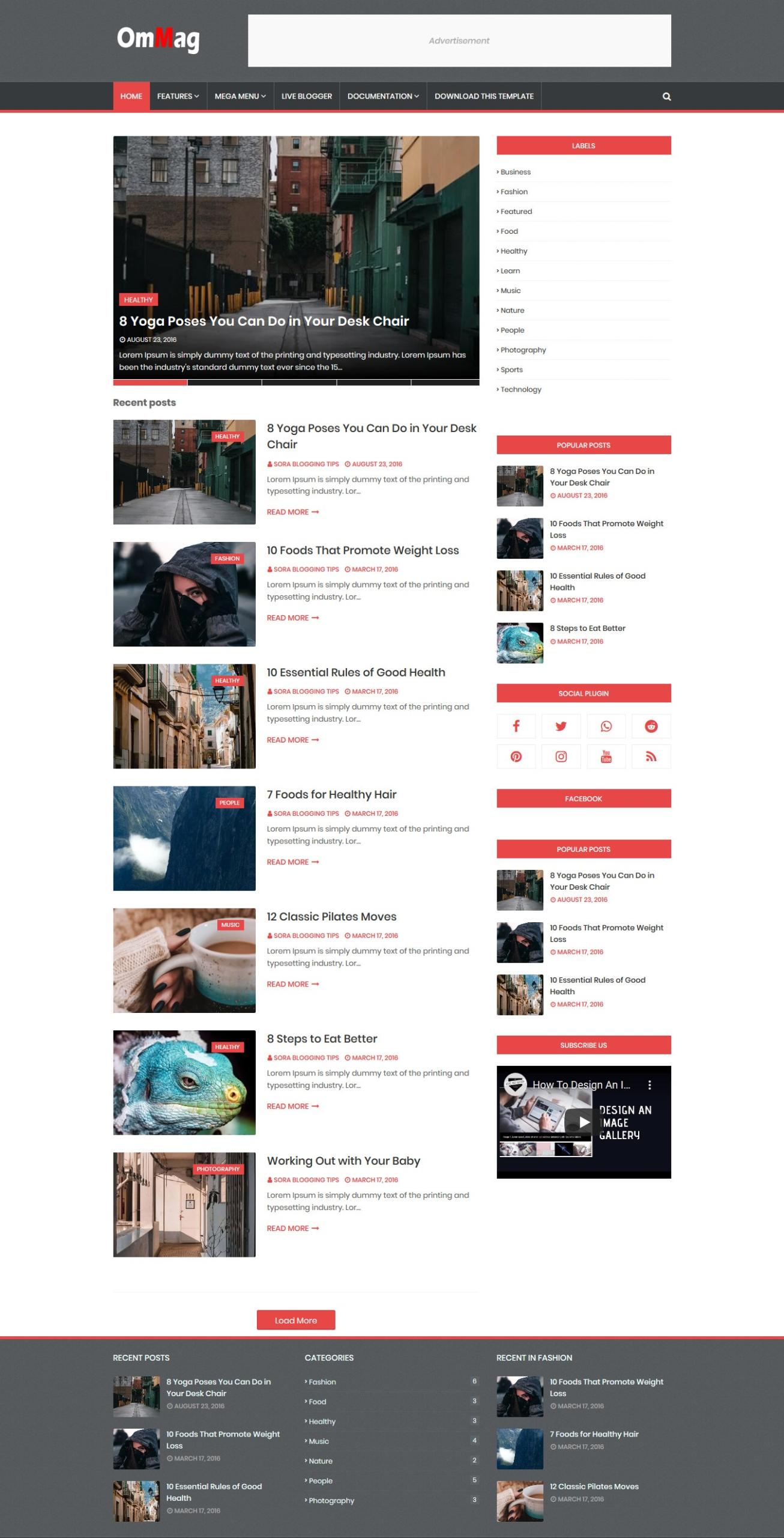 11 Professional Free Blogger Templates without Copyright Footer 9 OmMag Free Blogger Template