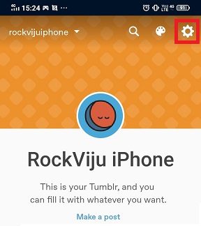 Select Tumblr Blog and Click on Setting
