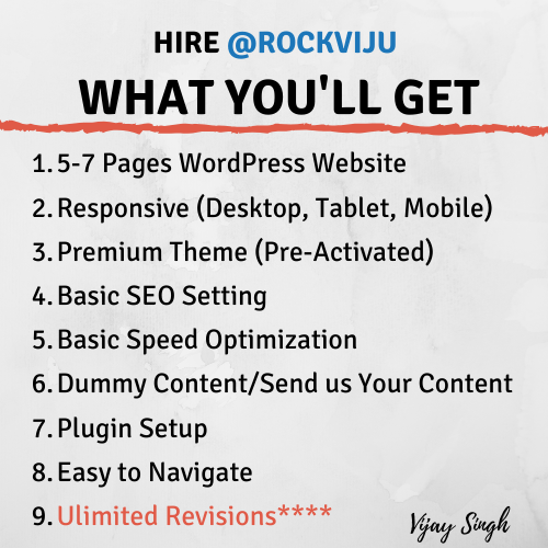 What You'll Get with Build a Website @RockViju