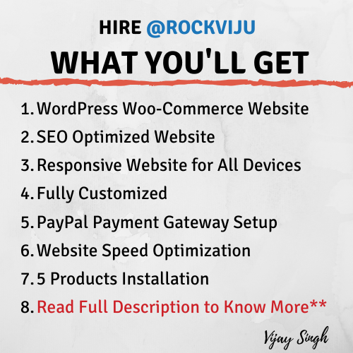 What You'll Get with a WordPress WooCommerce @RockViju