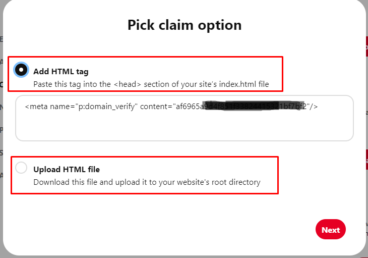 How to Claim WordPress Website on Pinterest? 5 Easy Steps 5 Claim WordPress Website on Pinterest using Add HTML Tag
