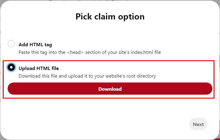How to Claim WordPress Website on Pinterest? 5 Easy Steps 7 Download HTML Pinterest File to Claim WordPress Website